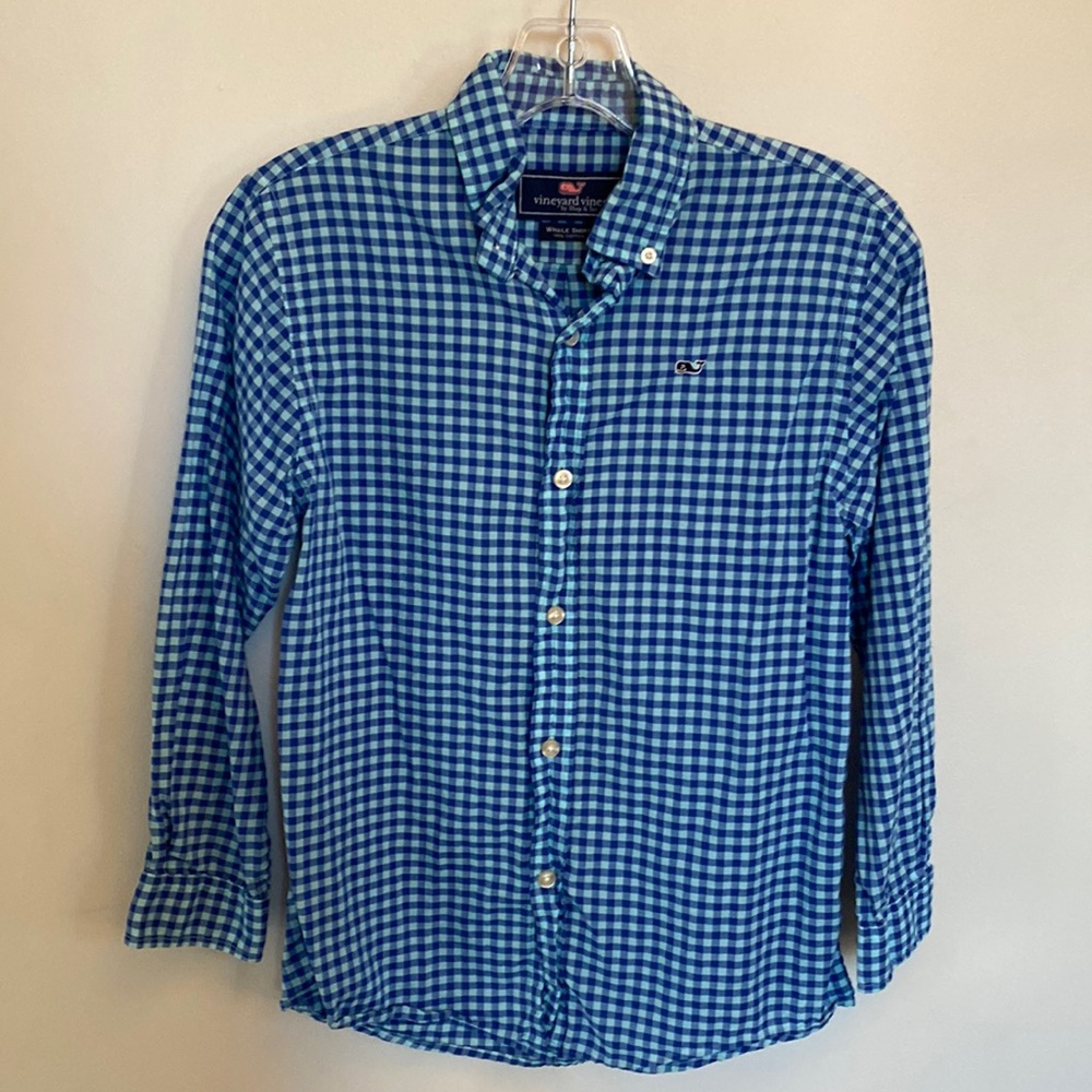 Vineyard Vines Boy’s Lightweight Button Down Whale Shirt S 8-10